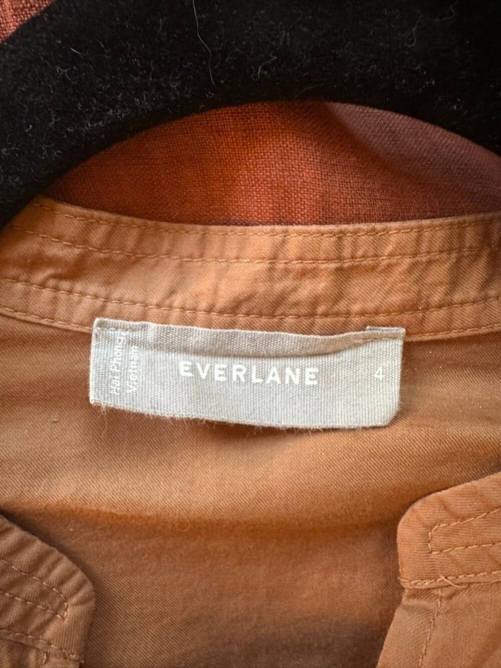 Everlane tan 3/4 sleeve cotton blouse - size 4 - Picture 3 of 3